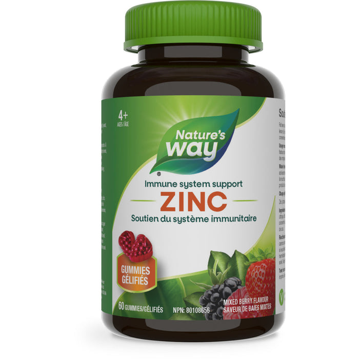 Nature's Way Zinc Gummies, Mixed Berry Flavour - Immune & System Support 60gummies