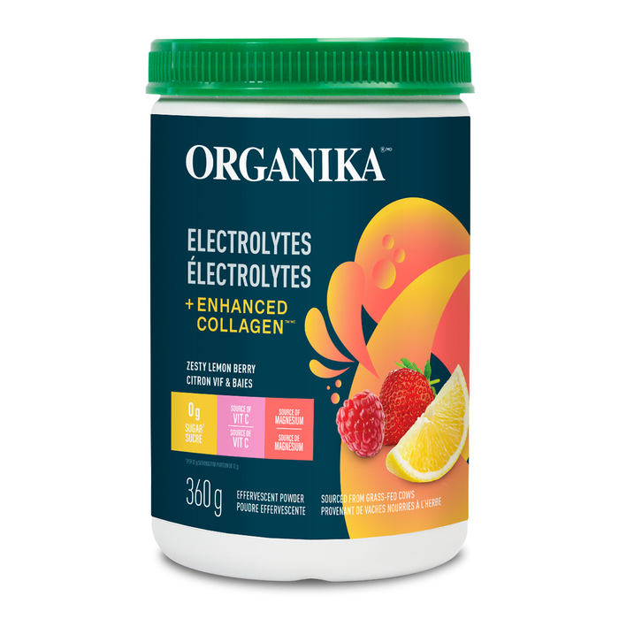 Organika Electrolytes + Enhanced Collagen LemonBerry Flavour 360g