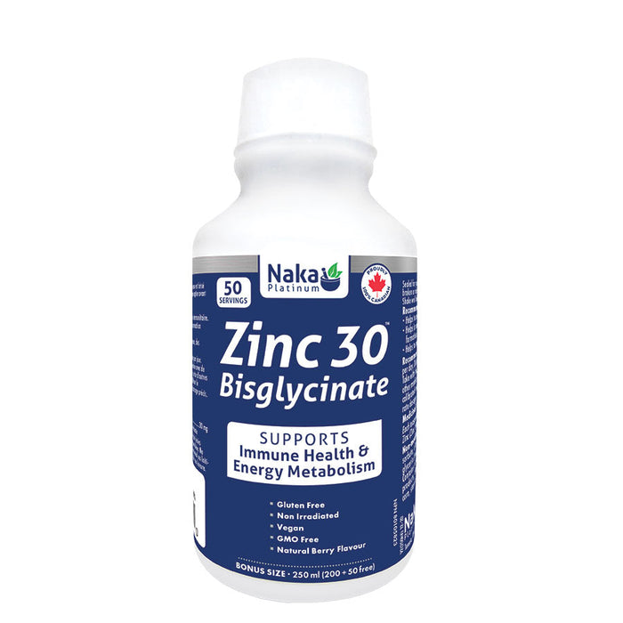 Naka Zinc 30 Bisglycinate Liquid Berry Flavour 250ml