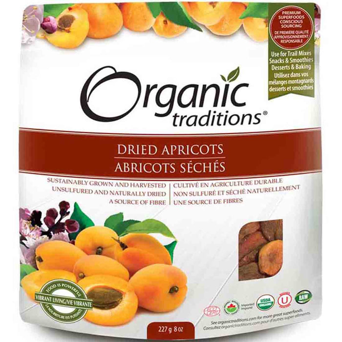 Organic Traditions Dried Apricots Organic - Unsulfured and Naturally Dried 227g