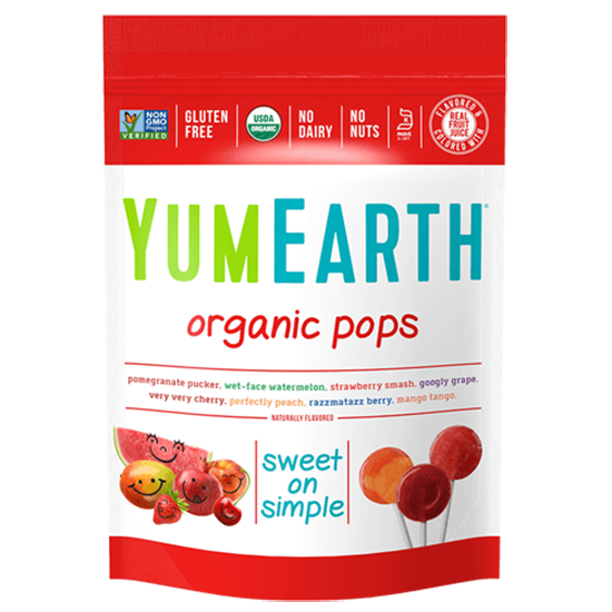 YumEarth Organic Pops Mixed Fruit Flavour - Vegan, Gluten Free 241g