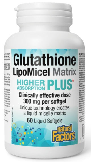Glutathione LipoMicel Matrix - Unique Technology Creates a Liquid Mycelle Matrix For Higher Absorption. 60 softgels