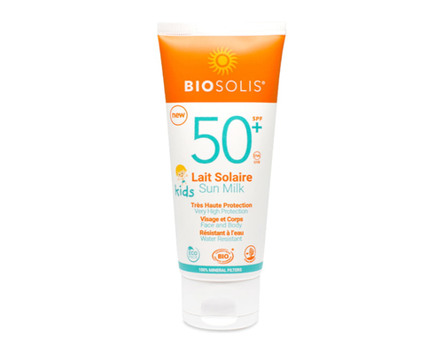 BioSolis SPF 50 Kid's Sun Milk - Sunscreen, Face & Body, Broad Spectrum, Water Resistant, Reef Friendly, 100% Natural. 100ml