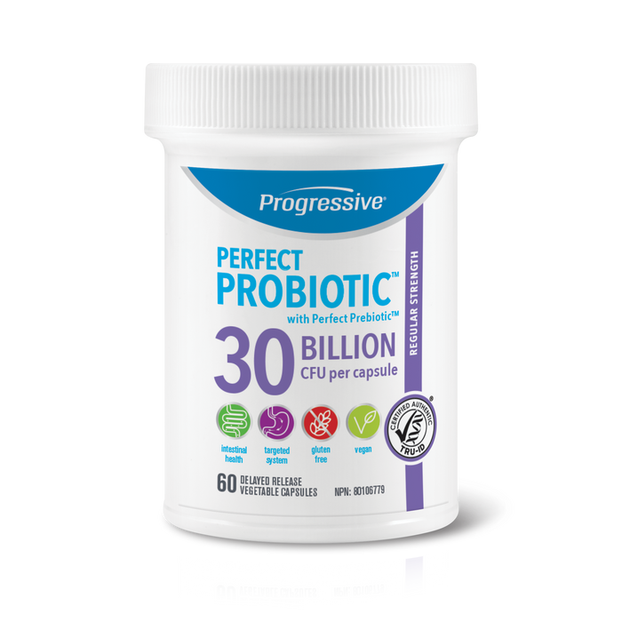 Progressive Perfect Probiotic 30 Billion CFU - With Perfect Probiotic, Vegan, Gluten Free. 30vcaps