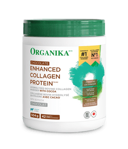 Organika Enhanced Collagen Powder Chocolate - Bovine, Help to Reduce Joint Pain Associated with Osteoarthritis. 504g