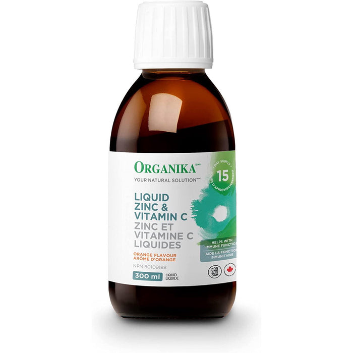 Organika Liquid zinc & Vitamin C Orange Flavour - Helps with Immune Function. 300ml