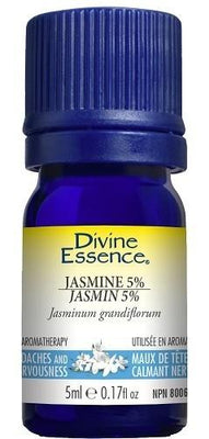 Divine Essence Jasmine 5% Essential Oil - Headaches and Nervousness. 5ml