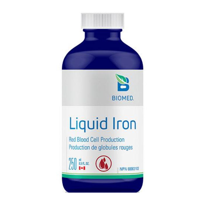 BioMed Liquid Iron Vanilla Flavour - Helps to Produce Red Blood Cells and to Maintain Good Health. 250ml