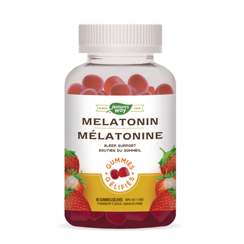Nature's Way Melatonin Gummies 2.5mg Strawberry Flavour - Helps to Reduce the Length of Time it Takes To Fall Asleep. 60gummies