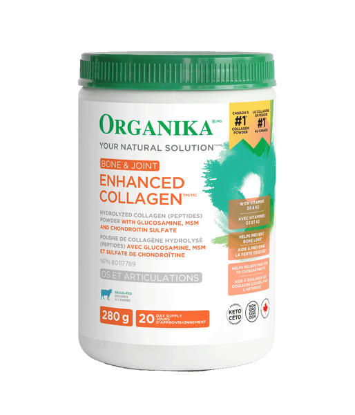 Organika Enhanced Collagen Powder Bone & Joint - With Glucosamine, MSM and Condroitin Sulfate. 280g