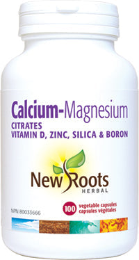 New Roots Cal-Mag Citrates with Vitamin D, Zinc, Silica & Boron. 100vegicaps