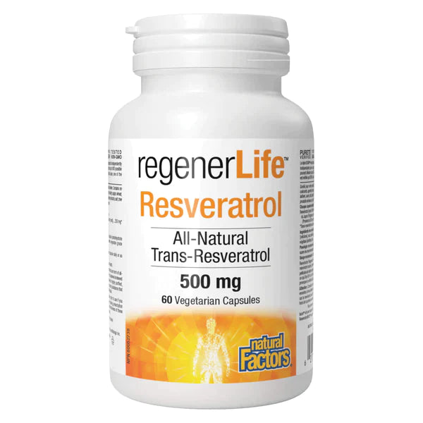 Natural Factors RegenerLife Resveratrol All natural 500mg 60caps
