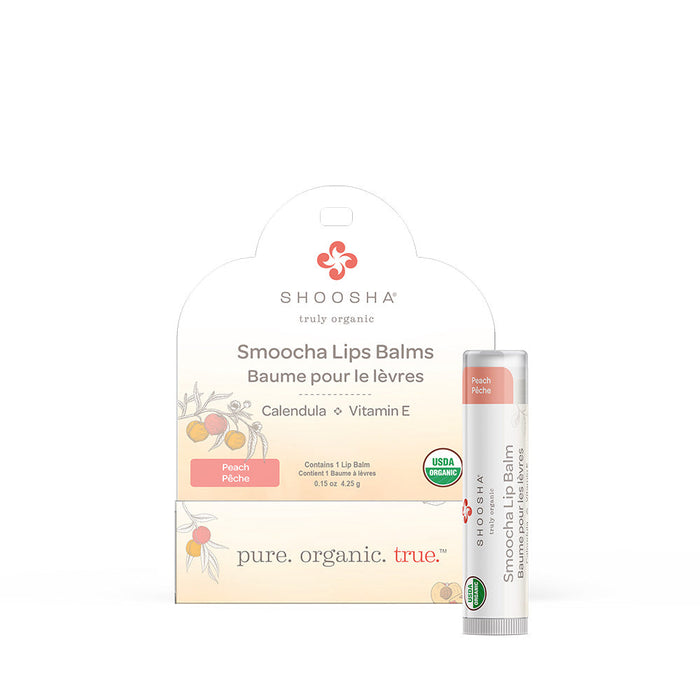 Shoosha Organic Smoocha Lips Balms Peach  4.25 g