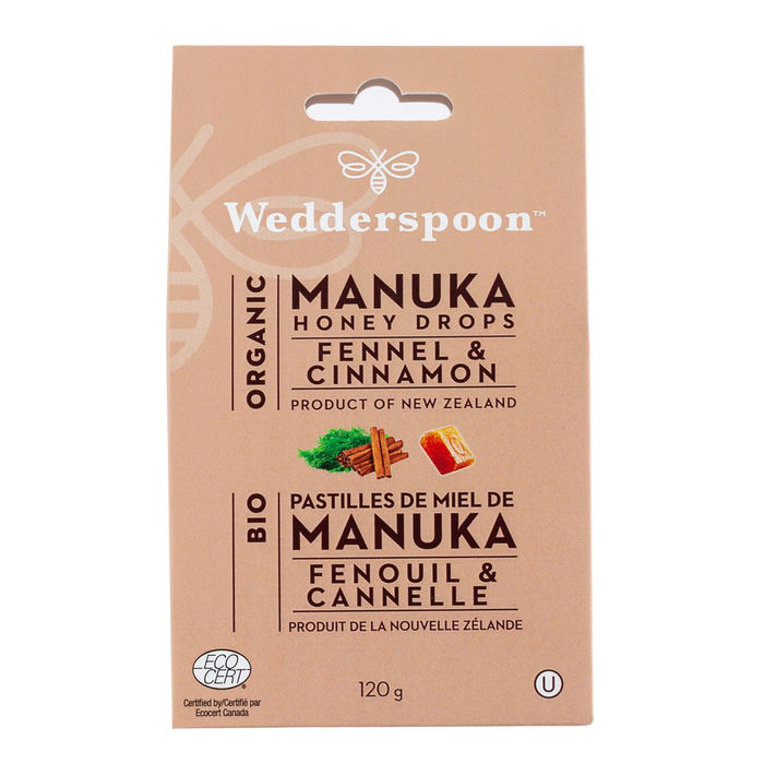 Wedderspoon Manuka Honey Fennel & Cinnamon Organic Lozenges 120 g