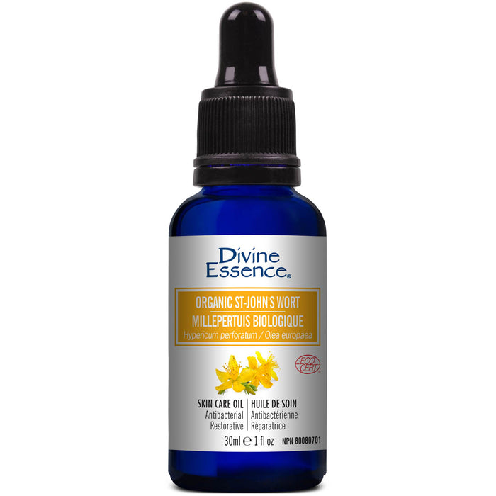 Divine Essence Organic St John's Wort Skin Care Oil Antibacterial & Restorative 30ml