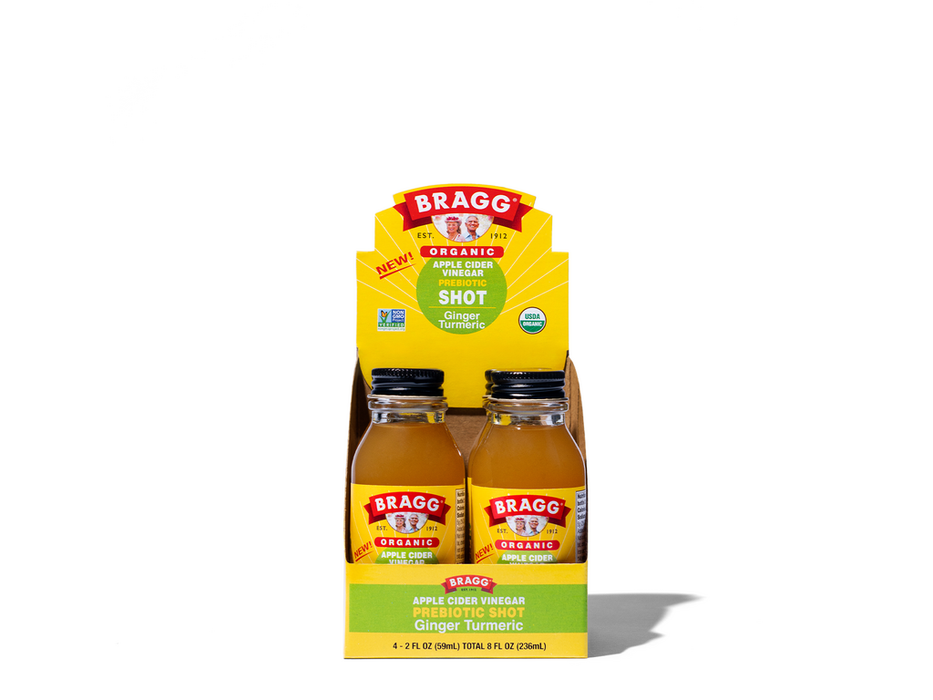 Bragg Apple Cider Vinegar Shot;  Ginger Turmeric 4 pack 4x59ml
