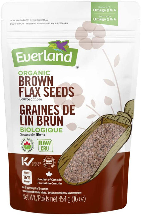 Everland Brown Flax Seeds Organic 454g