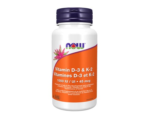 Now Vitamin D-3 & K-2 1000IU  120vcap
