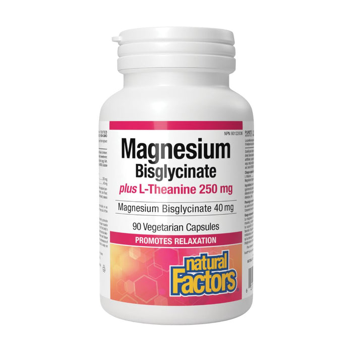 Natural Factors Magnesium Bisglycinate & L-Theanine 250mg 90vcaps