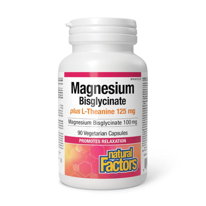 Natural Factors Magnesium Bisglycinate & L-Theanine 125mg 90vcaps