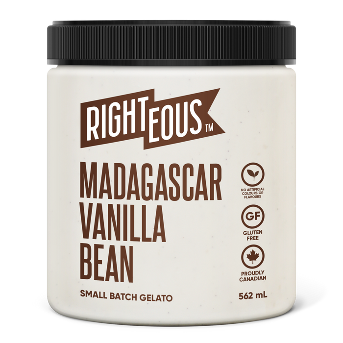 Righteous Gluten Free Gelato, Madagascar Vanilla Bean 562ml