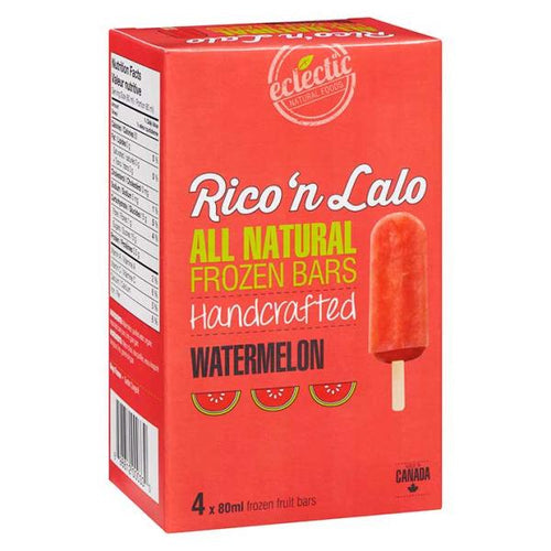 Rico 'n Lalo All Natural Frozen Bars Handcrafted;  Coconut Strawberry 4x80ml