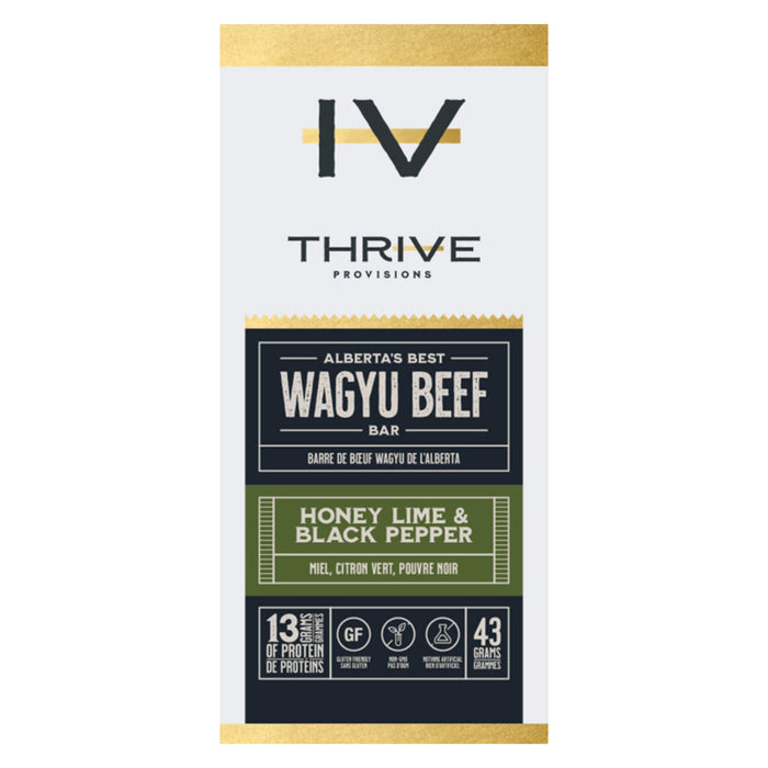 Thrive Honey Lime & Black Pepper Wagyu Beef Bar 43g