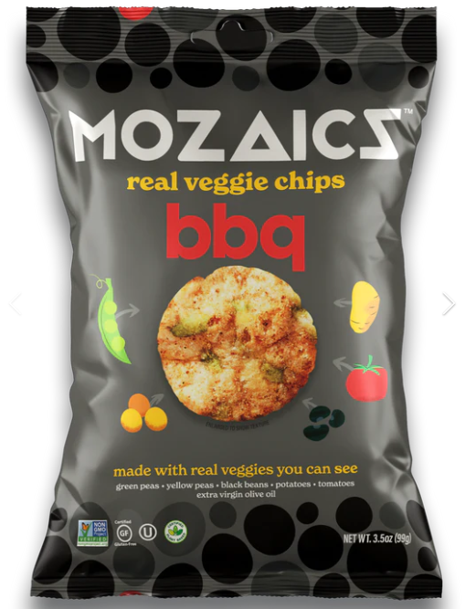 Mozaics Gluten Free Real Veggie Chips, BBQ 100g