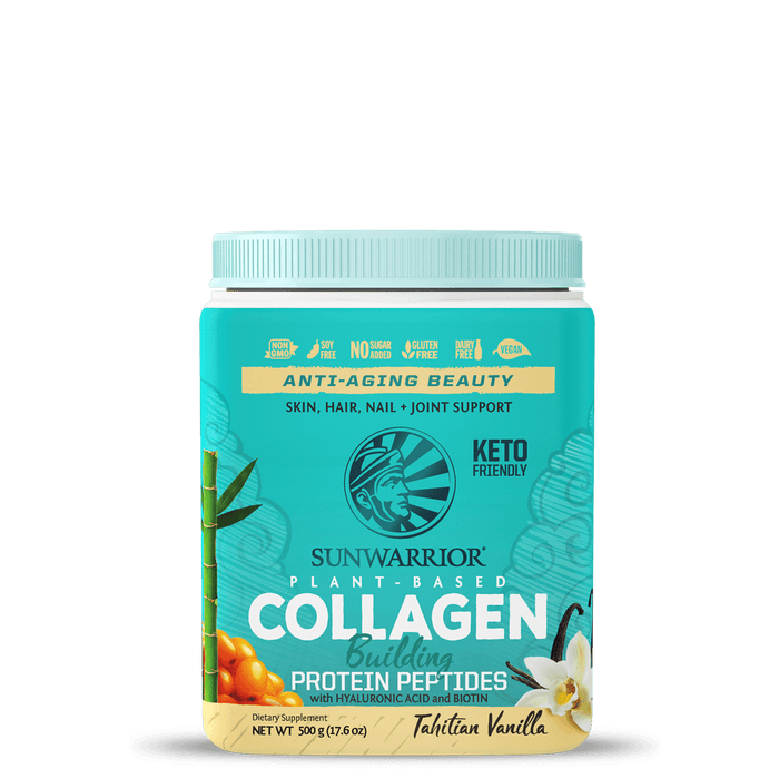 Sunwarrior Plant-Based Collagen Building Peptides with Hyaluronic Acid  and Biotin (Tahitian Vanilla) 500g