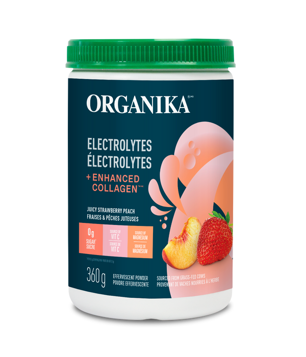Organika Electrolytes + Enhanced Collagen (Juicy Strawberry Peach Flavour)
