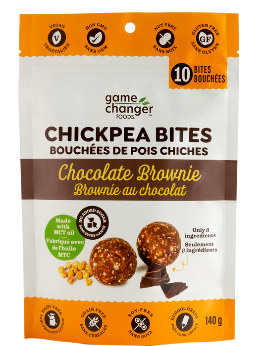 Game Changer Foods Chickpea Bites, Chocolate Brownie 140g