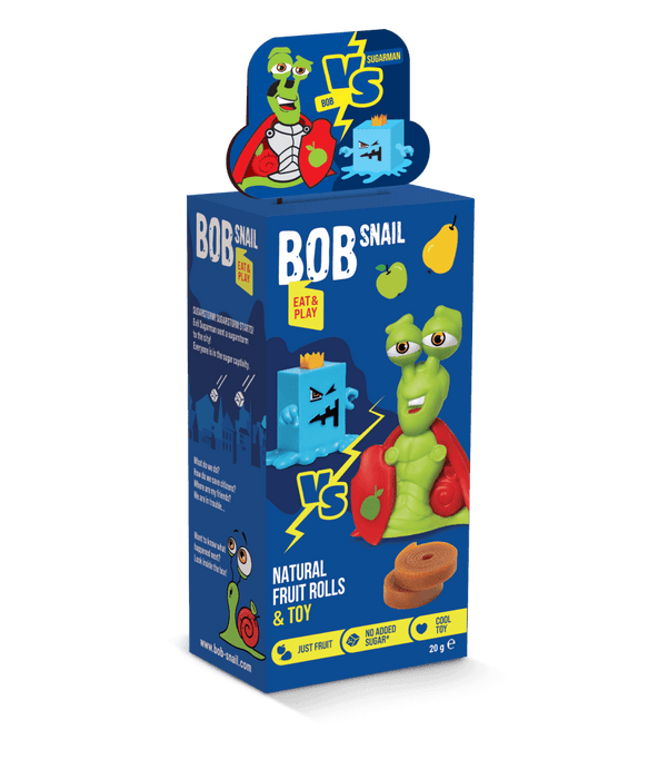 Bob Snail Eat & Play Apple Pear Rolls and Toy 20g