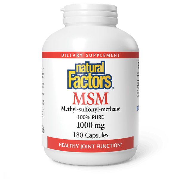 Natural Factors MSM 1000mg Relieves Joint Pain180 caps 180caps