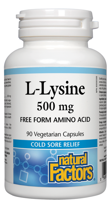 Natural Factors L-Lysine 500mg 90vcap 90vcaps