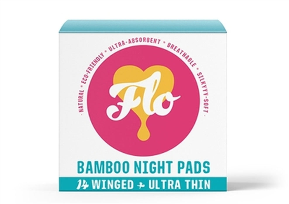 Here We Flo Bamboo Night Pads Winged + Ultra Thin 14pads