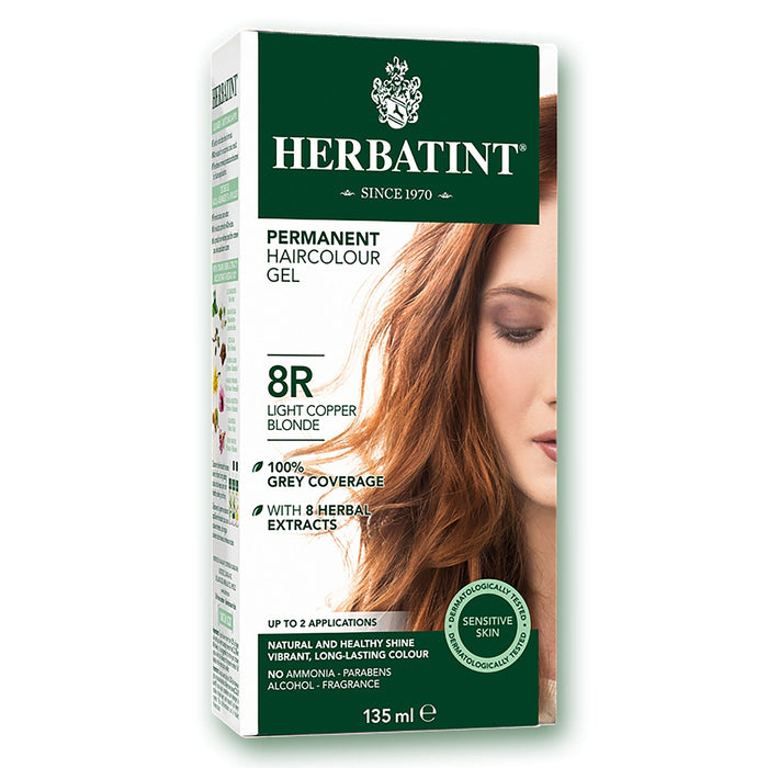 Herbatint 8R Light Copper Blonde Permanent Hair Colour Gel 135ml