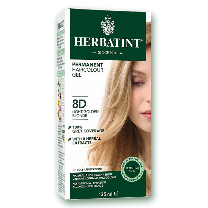 Herbatint Permanent Haircolour Gel 8D Light Golden Blonde 135ml
