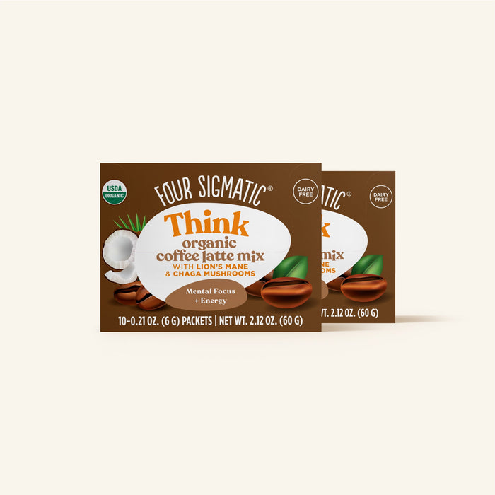 Four Sigmatic Think Organic Coffee Latte Mix With Lions Mane & Chaga 10 PACK