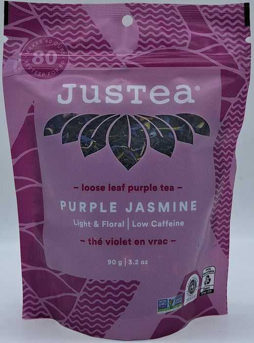 Justea Loose Leaf Purple Tea, Low Caffeine, Purple Jasmine  90g