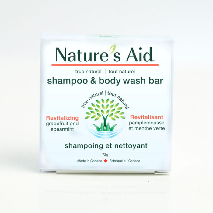 Nature's Aid Shampoo & Body Wash Bar - Revitalizing Grapefruit & Spearmint 72g