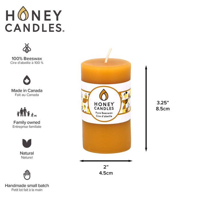 Honey's Candles 3.25" Small Pillar Natural
