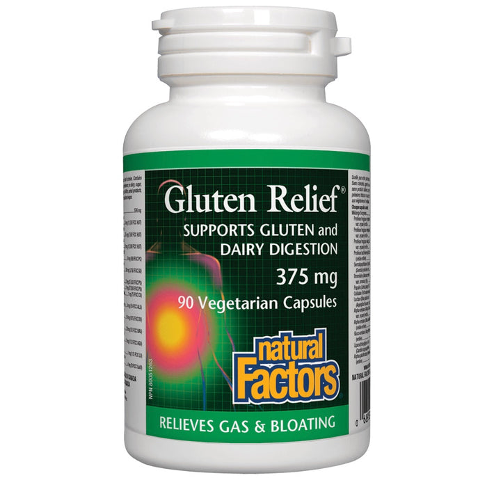 Natural Factors Gluten Relief - Support Dairy & Gluten Digestion 90vcaps
