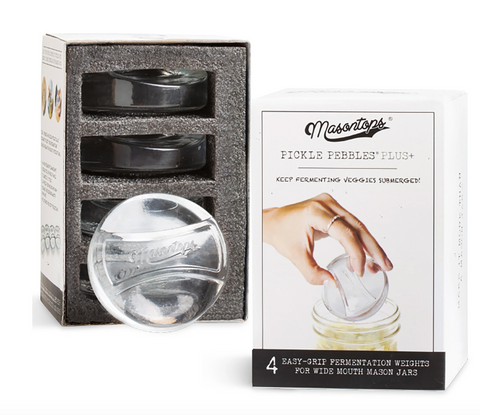 Masontops Pickle Pebble - glass fermentation weights - Wide Mouth- Box of 4 1each