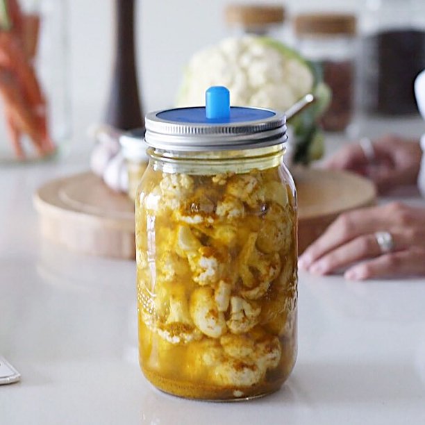 Masontops Pickle Pipes - Waterless Fermentation Airlocks - fits regular mouth mason jars (Box of 4)  1each