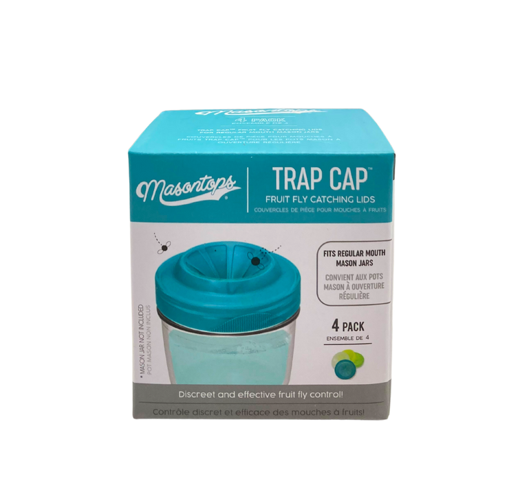 MASON Fruit Fly Trap Caps - fits regular mouth mason jars (4pack)