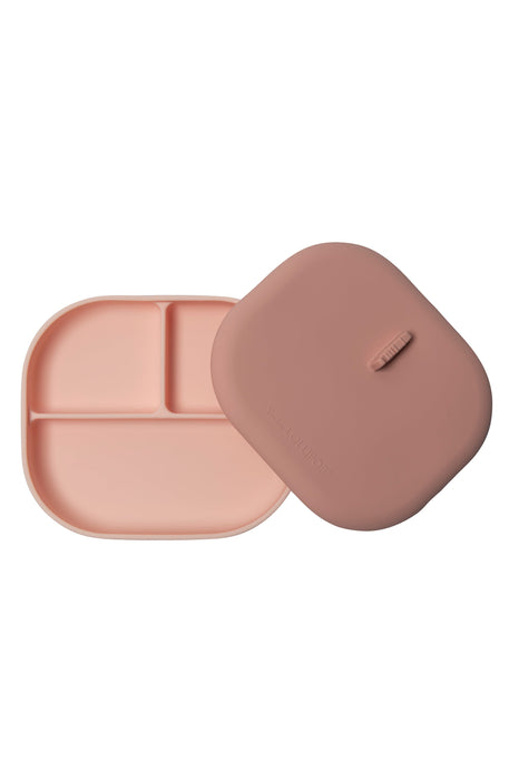 Loulou Lollipop Divided Plate with Lid Blush 1set