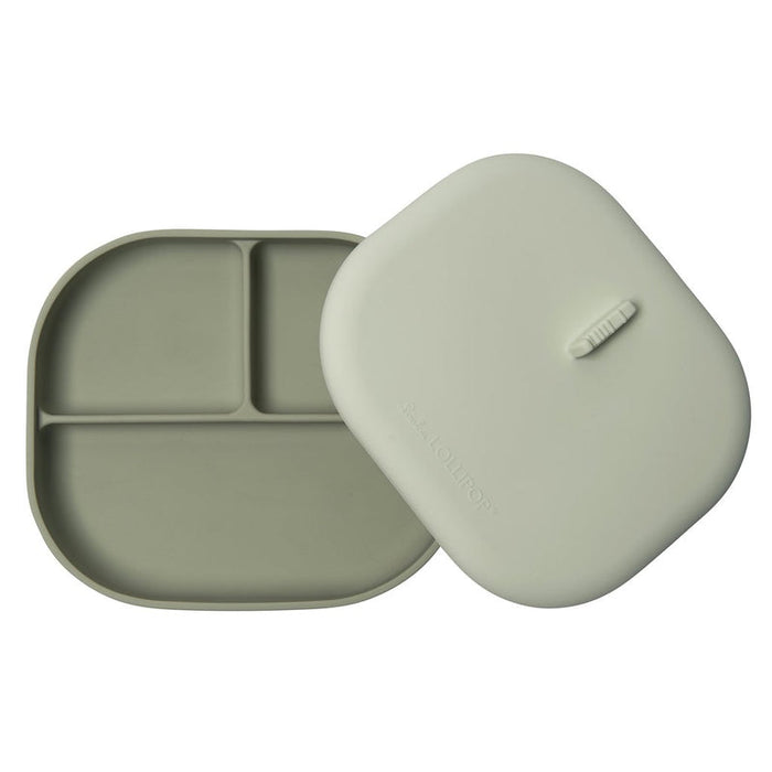 Loulou Lollipop Divided Plate with Lid Sage  1set