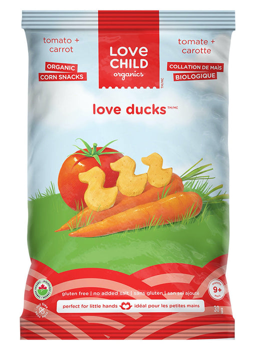 Love Child Love Ducks Organic  Corn Snacks; Tomato & Carrot 30g