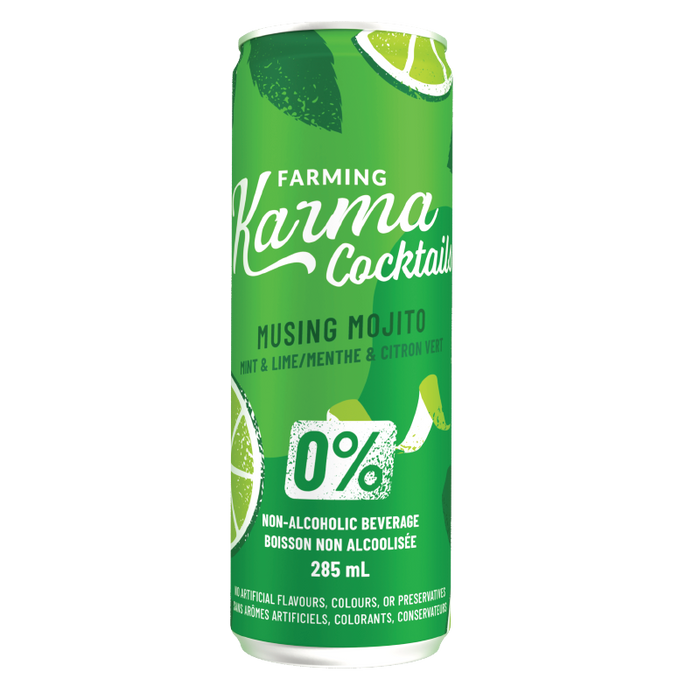 Farming Karma Cocktails Musing Mojito, Mint & Lime Non Alcoholic Beverage 4x285ml
