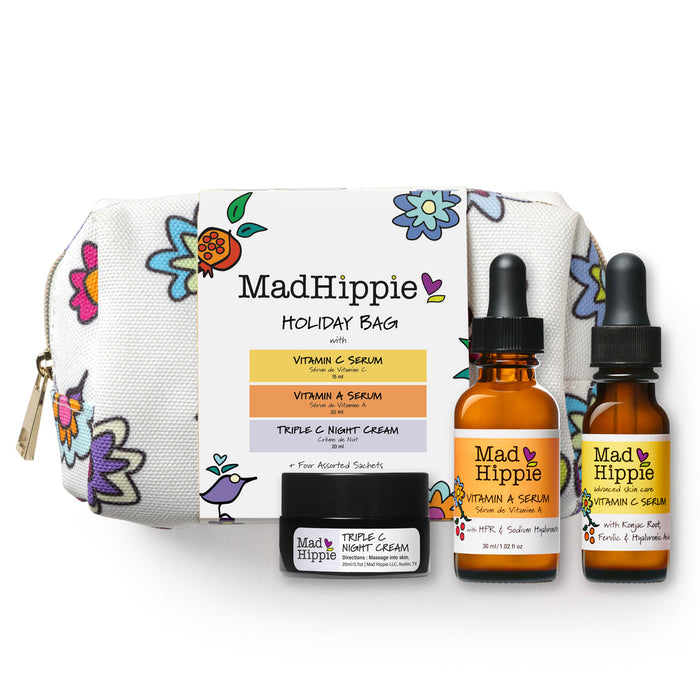 Mad Hippie Skincare Holiday Bag (with Vitamin C Cerum/AHA Exfoliating Peel/Triple C Night Cream) 1pc